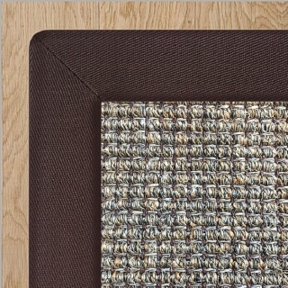 Heavy Ribbed Slate Sisal with 2 Inch Coco Cotton Border 2.4(L) x 1.7(W)